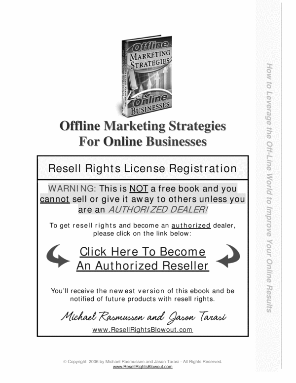 Product picture Offline Marketing Strategies For Online Businesses