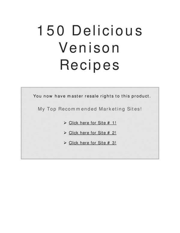 Product picture 150 Venison Recipes